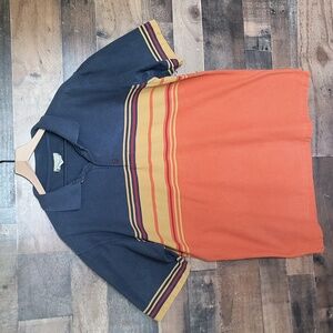The Territory Ahead Striped Color Block Polo Short Sleeve Shirt Sz Large Tall M